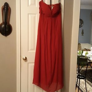Red evening gown